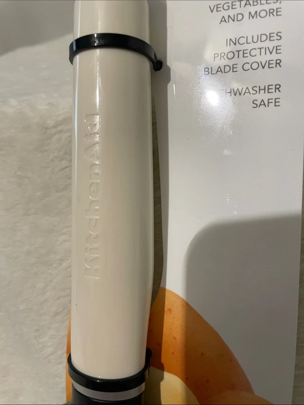 KitchenAid Cream and Black Y-Peeler with Blade Cover